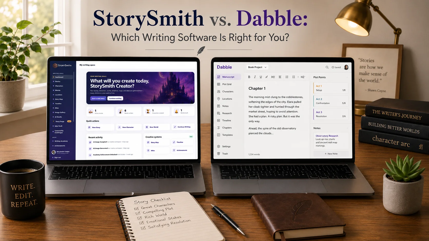 StorySmith vs. Dabble: Which Writing Software Is Right for You?